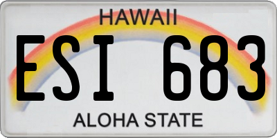 HI license plate ESI683