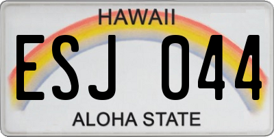 HI license plate ESJ044
