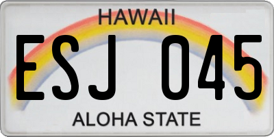 HI license plate ESJ045
