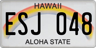 HI license plate ESJ048