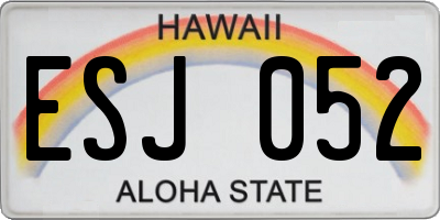 HI license plate ESJ052