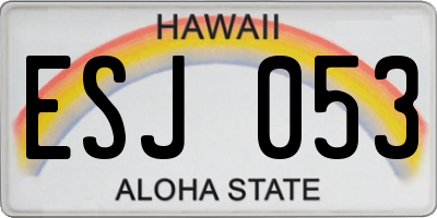 HI license plate ESJ053