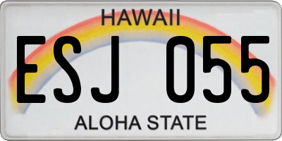 HI license plate ESJ055
