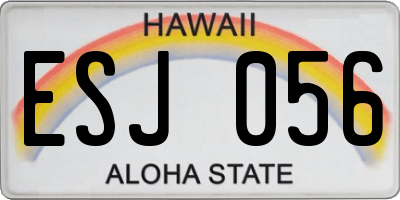 HI license plate ESJ056