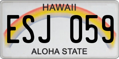 HI license plate ESJ059
