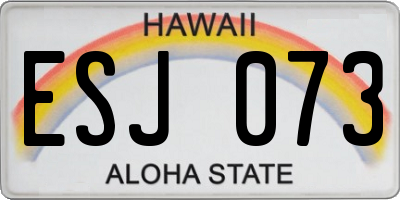HI license plate ESJ073