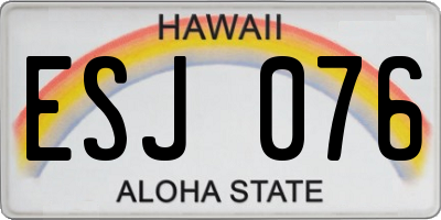 HI license plate ESJ076
