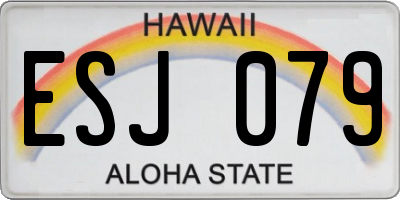 HI license plate ESJ079