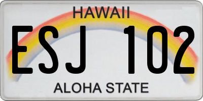 HI license plate ESJ102