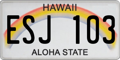 HI license plate ESJ103