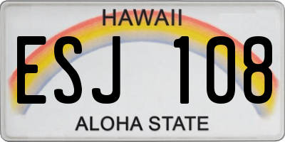 HI license plate ESJ108