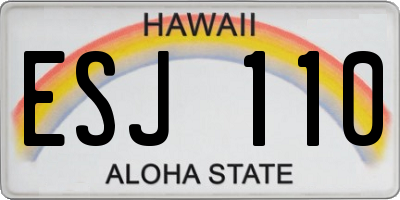 HI license plate ESJ110