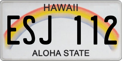 HI license plate ESJ112
