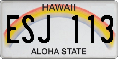 HI license plate ESJ113