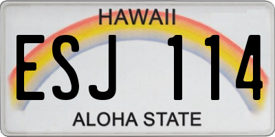 HI license plate ESJ114