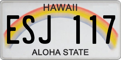 HI license plate ESJ117