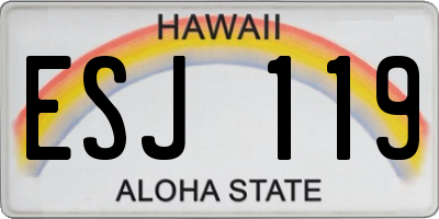 HI license plate ESJ119