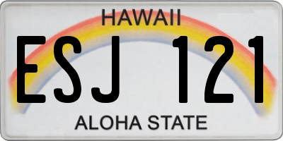 HI license plate ESJ121