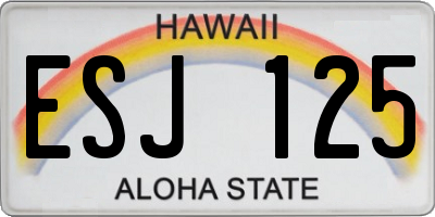 HI license plate ESJ125
