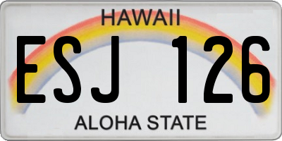 HI license plate ESJ126
