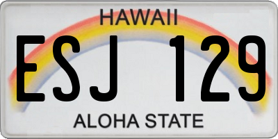 HI license plate ESJ129