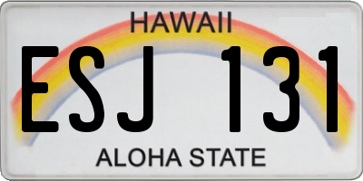 HI license plate ESJ131
