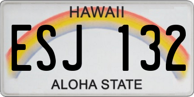 HI license plate ESJ132