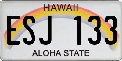 HI license plate ESJ133