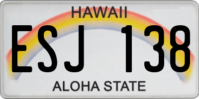 HI license plate ESJ138