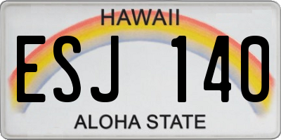 HI license plate ESJ140