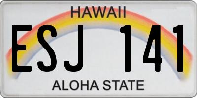 HI license plate ESJ141