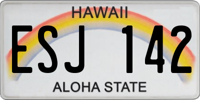 HI license plate ESJ142