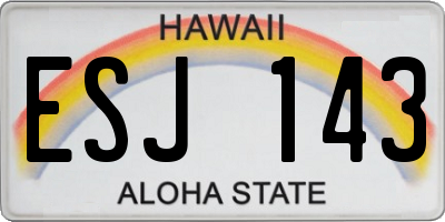 HI license plate ESJ143