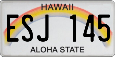 HI license plate ESJ145