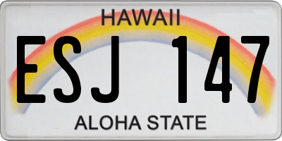 HI license plate ESJ147