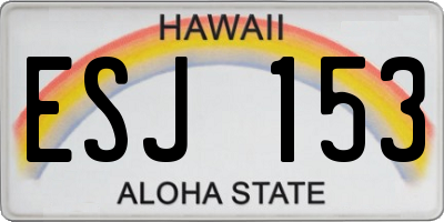 HI license plate ESJ153