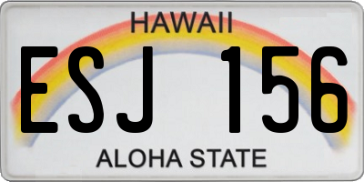 HI license plate ESJ156