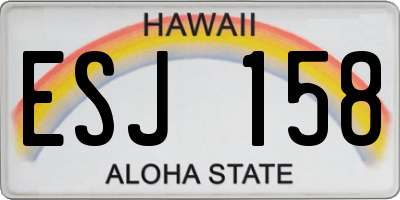 HI license plate ESJ158