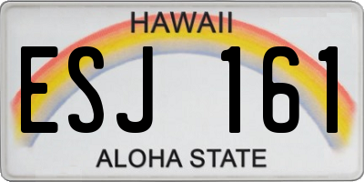 HI license plate ESJ161