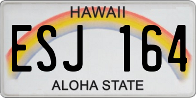 HI license plate ESJ164