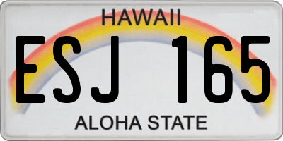 HI license plate ESJ165