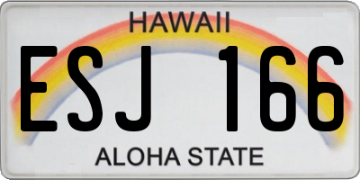 HI license plate ESJ166