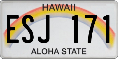 HI license plate ESJ171