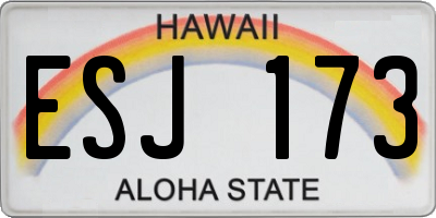 HI license plate ESJ173