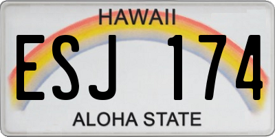 HI license plate ESJ174