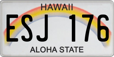 HI license plate ESJ176