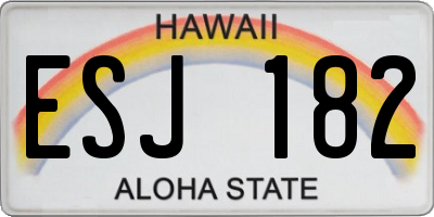 HI license plate ESJ182