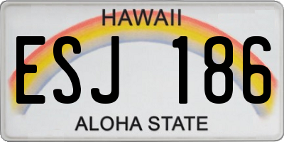 HI license plate ESJ186