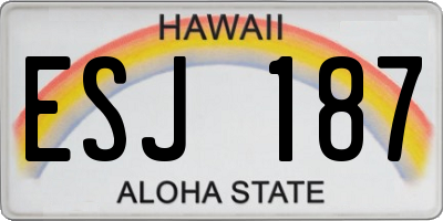 HI license plate ESJ187