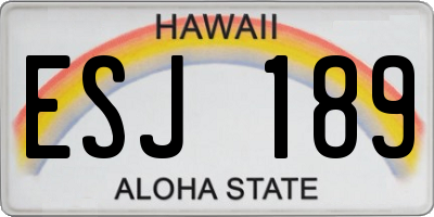 HI license plate ESJ189